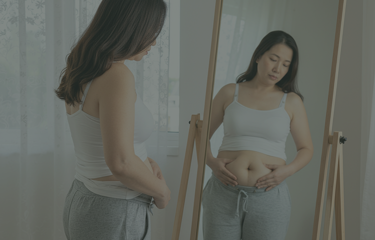 Woman looking at mirror